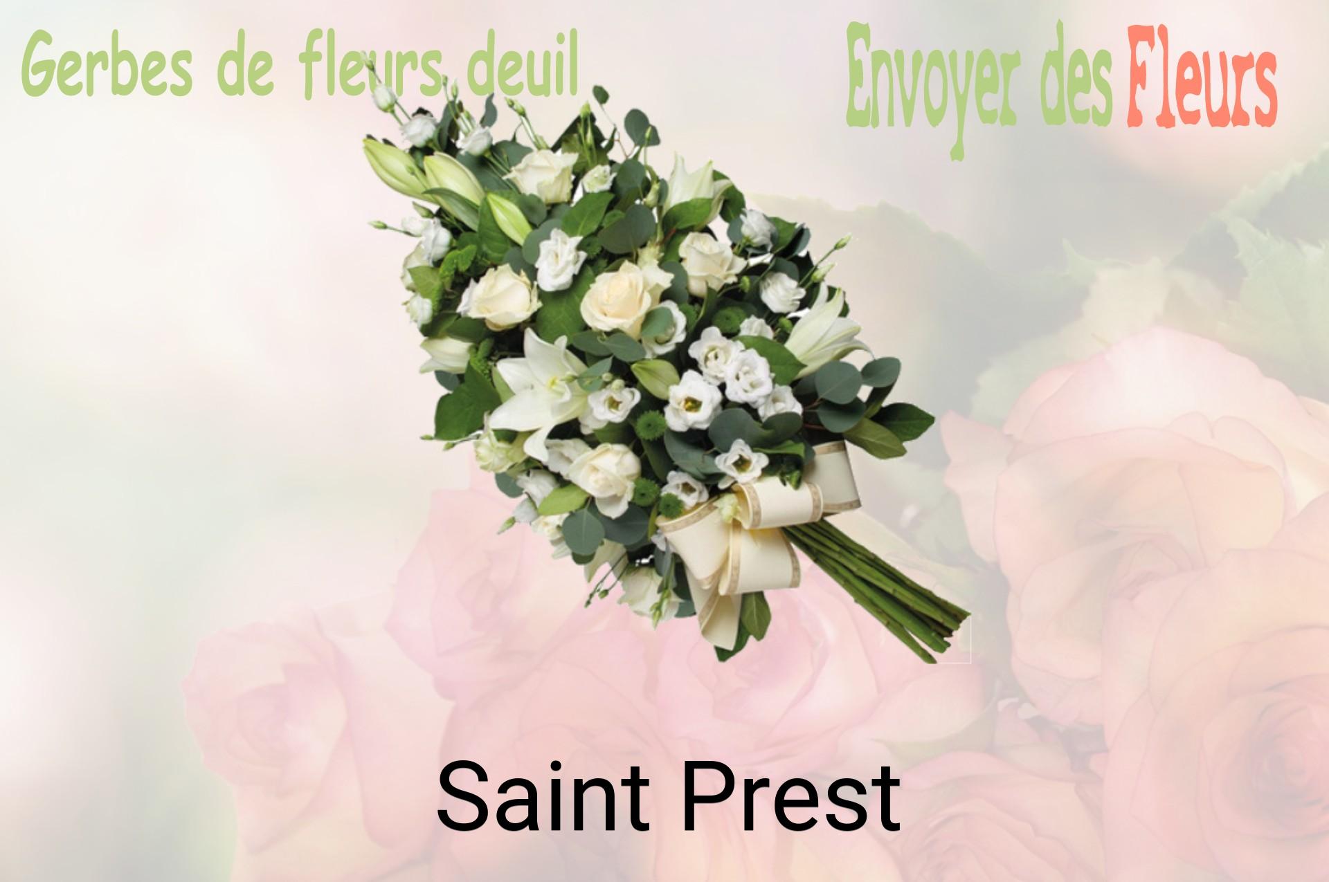 Gerbe de fleurs de deuil livrée à Saint-Prest